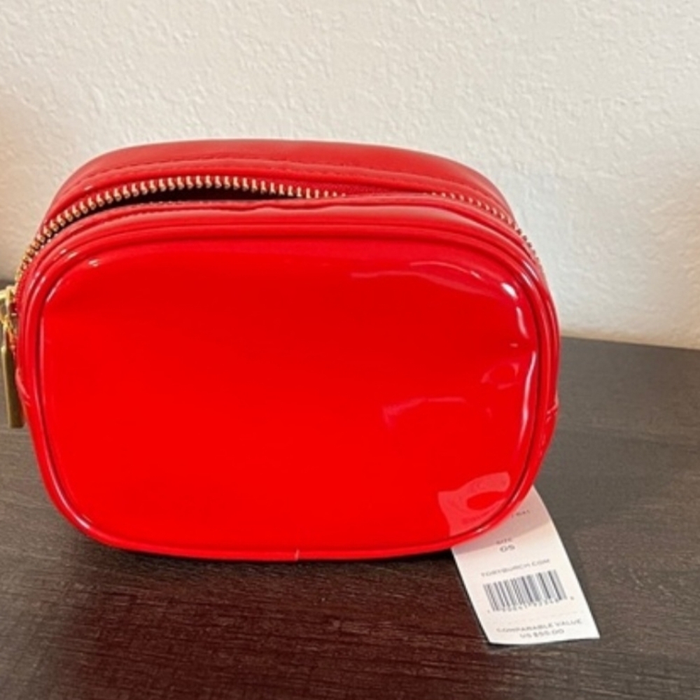 Tory Burch Stacked Patent Small Cosmetic Case - Picture 2 of 4